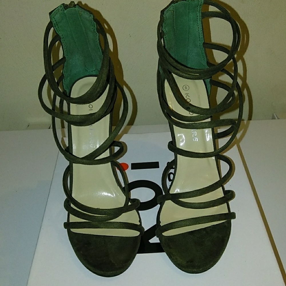 Olive Suede High Heels